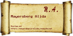 Mayersberg Alida névjegykártya